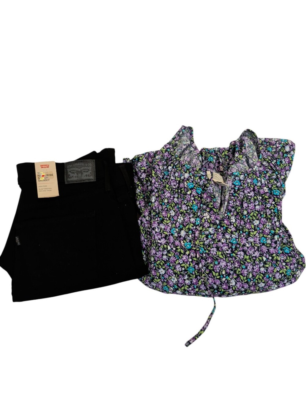 New Bundle Levi's 720 Skinny Black jean St. Johns Floral Blouse